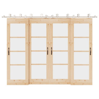 Комплект фурнитуры для раздвижной двери, 366 см, нержавеющая сталь, серебристый