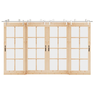 Комплект фурнитуры для раздвижной двери, 366 см, нержавеющая сталь, серебристый