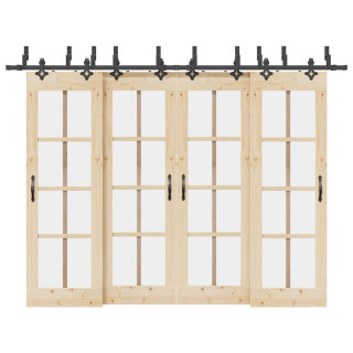 комплект аксессуаров для раздвижной двери 305 см сталь, черный