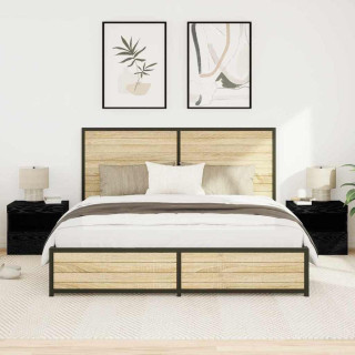 Öökapp sahtliga 2 pcs Must tamm 50 x 40 x 45 cm Tehispuit