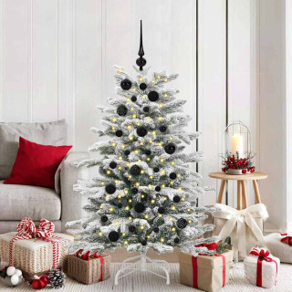 Jõulupallide komplekt koos 150 LED-iga 61 pcs Must Plastmass