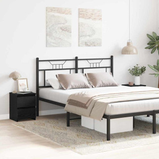 Прикроватные тумбочки с ящиками, 2 шт, Черный массив дерева, 30x30x40 см