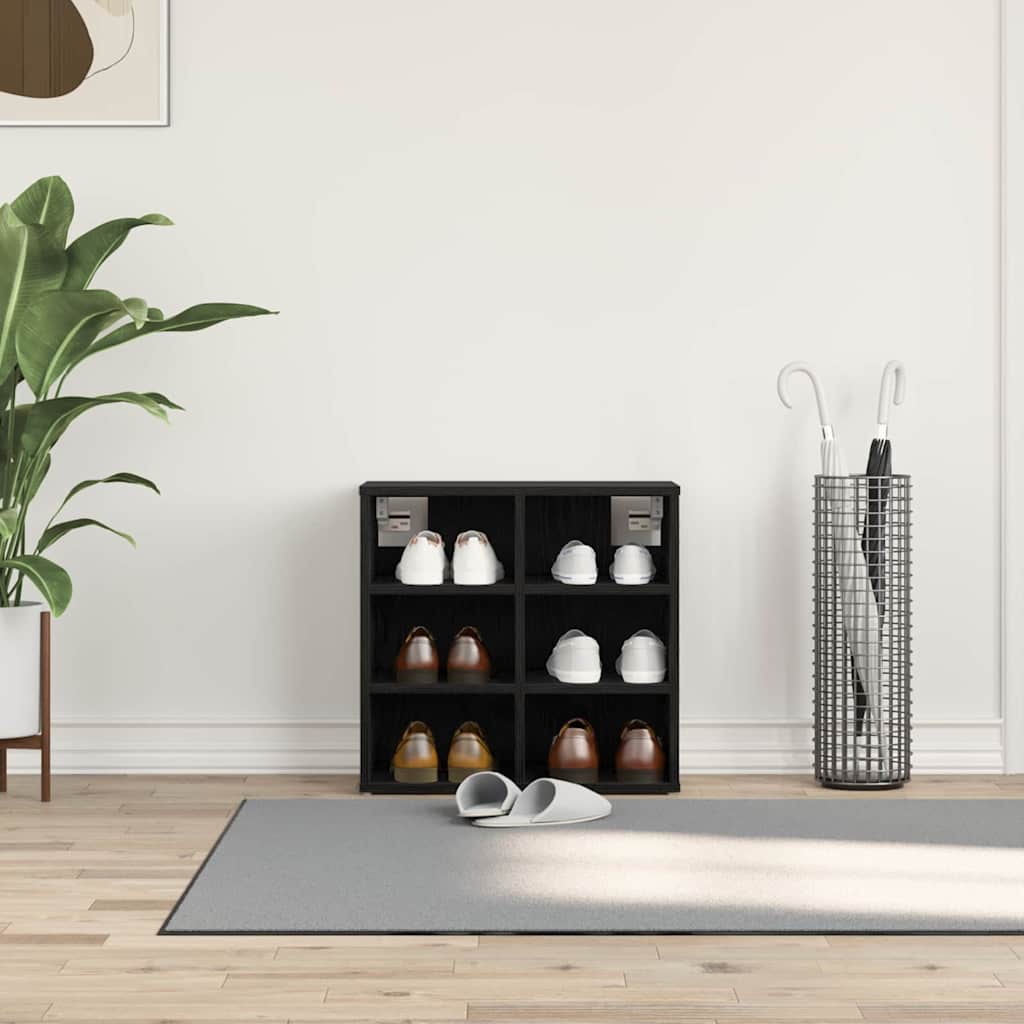 Jalatsikapp riiuliga Must tamm 52 x 30 x 50.5 cm Tehispuit