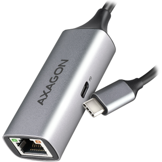 AXAGON ADE-TXPD USB-C USB3.2 Gen 1 - Gigabit Ethernet + PD 100W, Switch comp., metal, grey