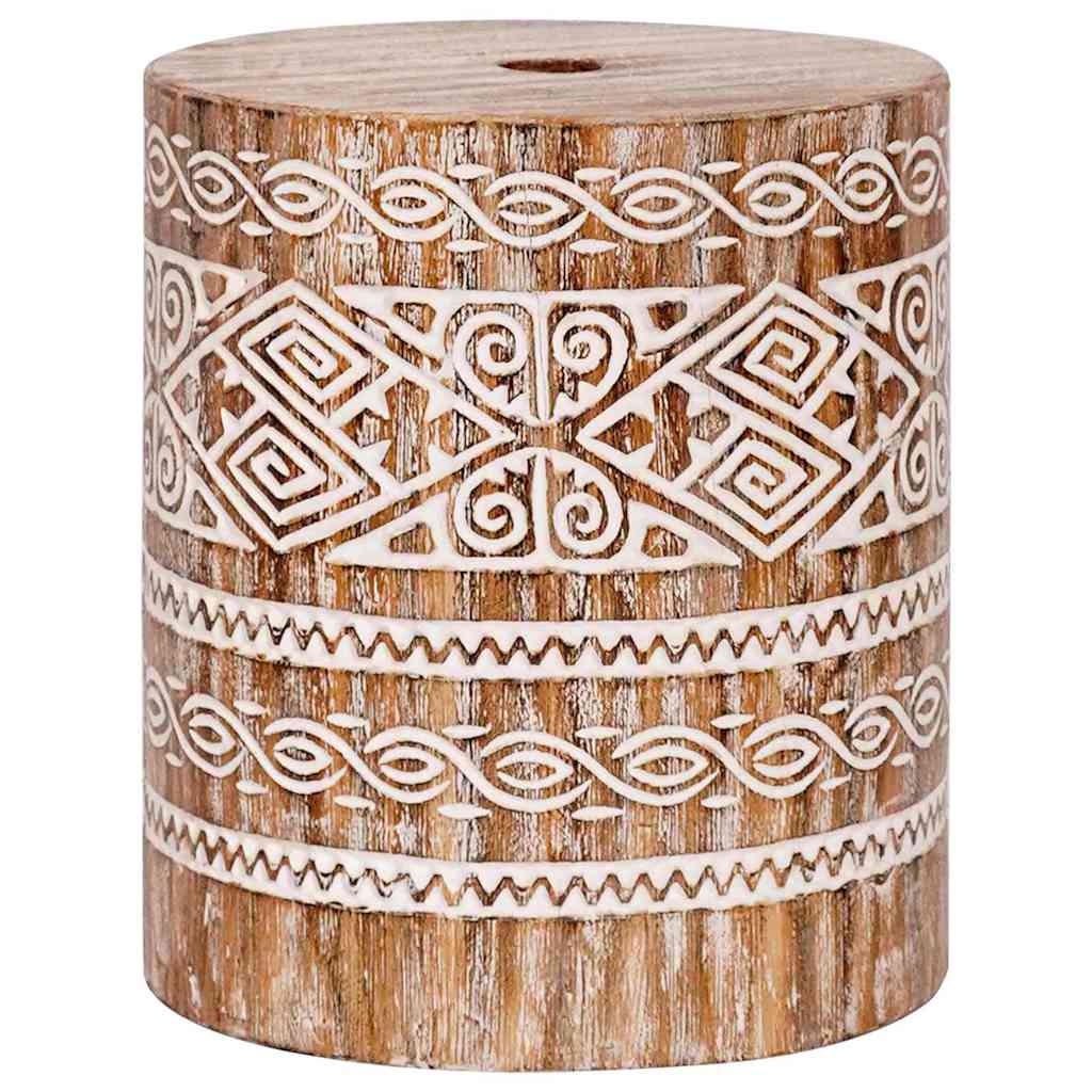 Päikesevarju jalg Muu valge pestud Ø34 x 40 cm Täispuit