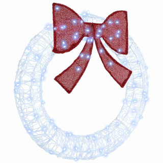 Küünlapärg LED -ribatuledega Külm valge 90 cm Akrüül