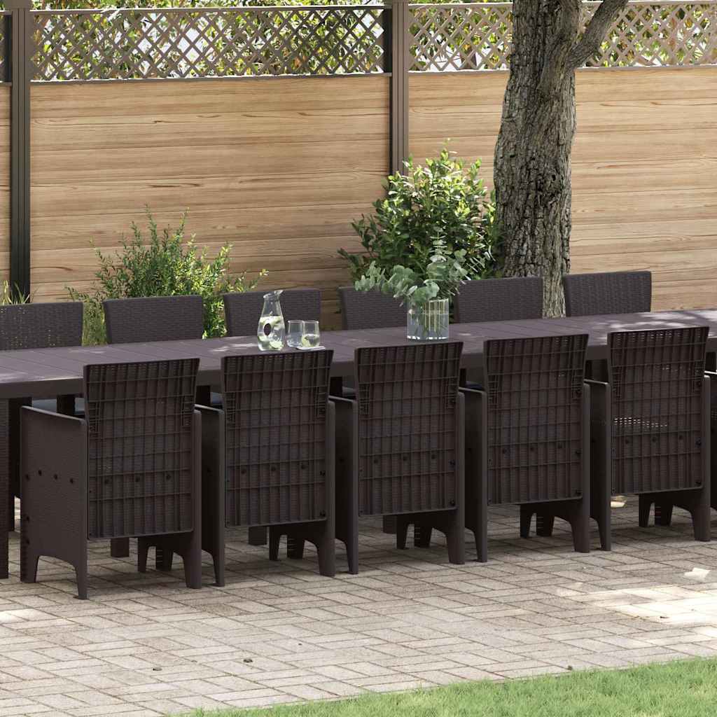 Aia söögilaudade komplekt 17 pcs Pruun Polt rattan