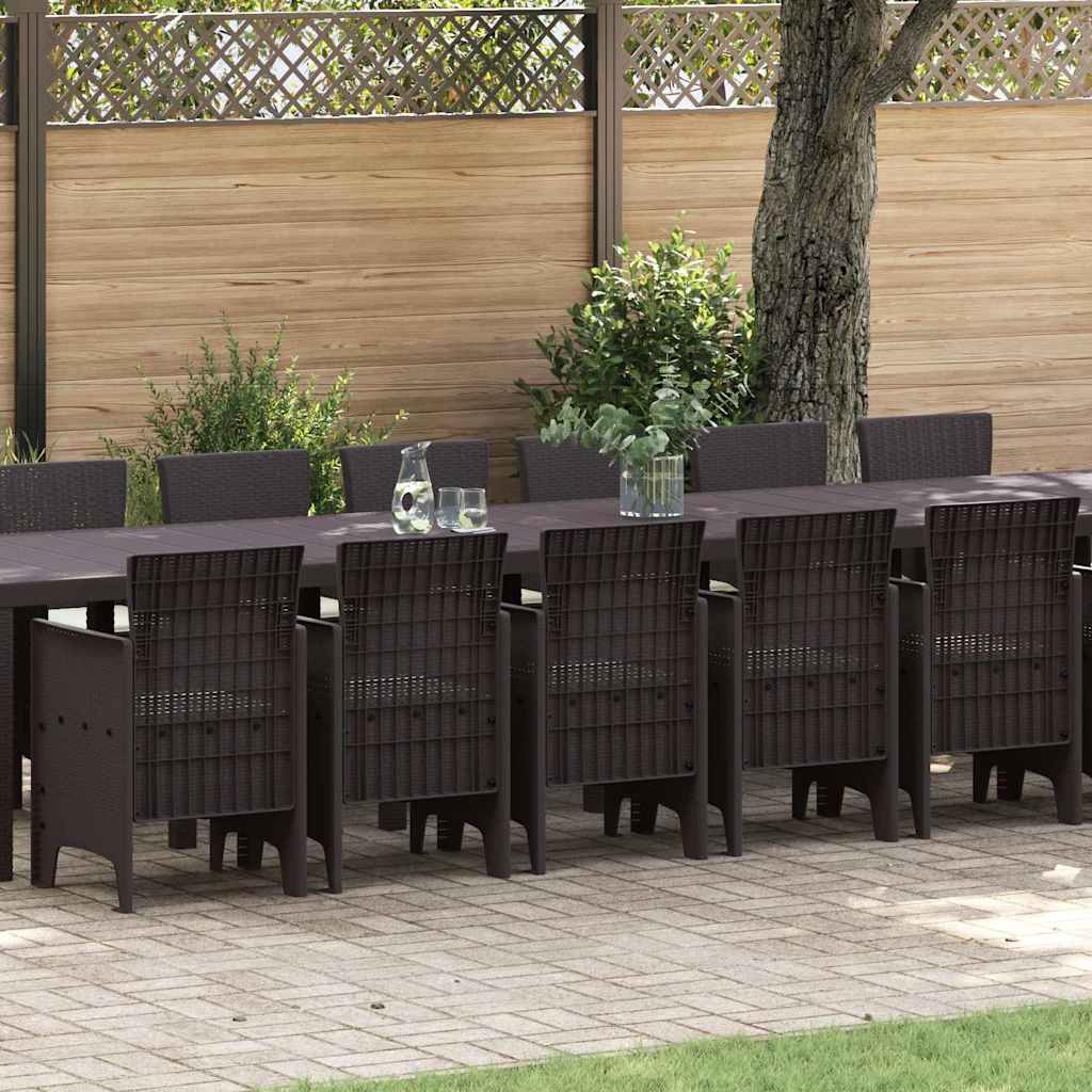 Aia söögilaudade komplekt 17 pcs Pruun Polt rattan