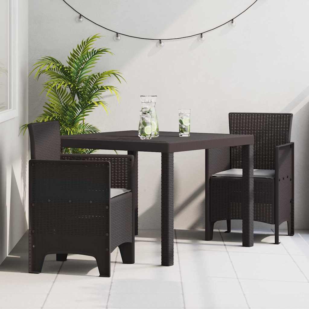 Aia söögilaudade komplekt 3 pcs Pruun Polt rattan
