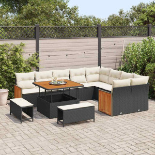 Aia Diivanikomplekt 12 pcs Must ja kreemjas 100 x 100 x 71 cm