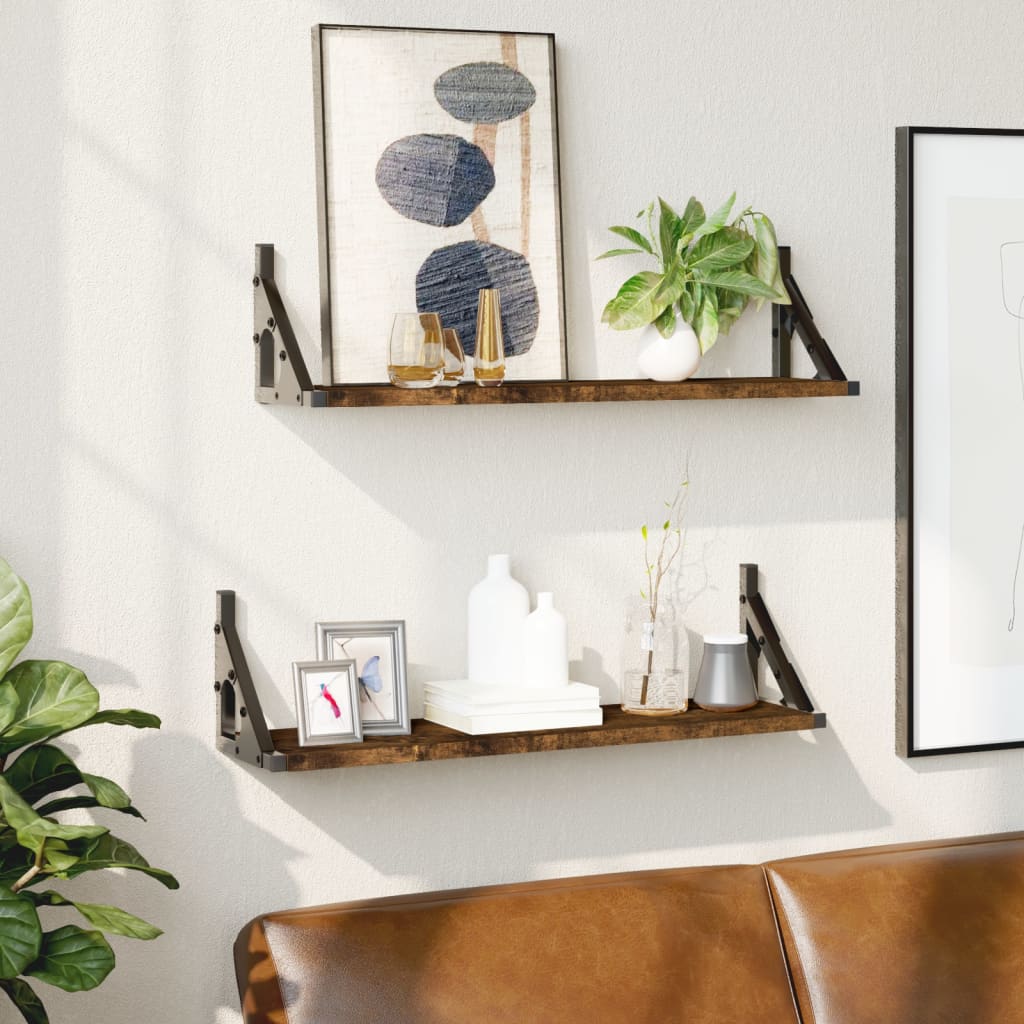 seinariiulid 2 tk, suitsutatud tamm, 60 x 15 x 15,5 cm