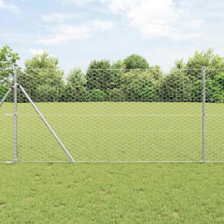 Aed koos postidega Hõbedane 1 x 10 m PVC kaetud teras