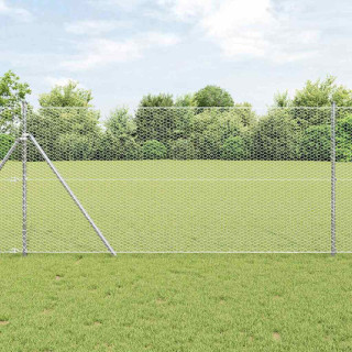 Aed koos postidega Hõbedane 1.4 x 50 m PVC kaetud teras