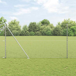 Aed koos postidega Hõbedane 1.5 x 50 m PVC kaetud teras