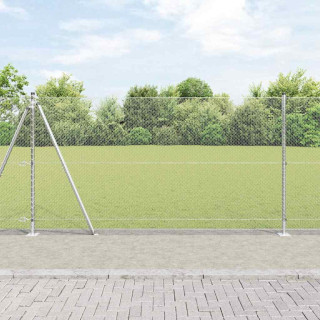 Aed koos postidega Hõbedane 1.2 x 10 m PVC kaetud teras