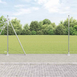 Aed koos postidega Hõbedane 1.6 x 10 m PVC kaetud teras