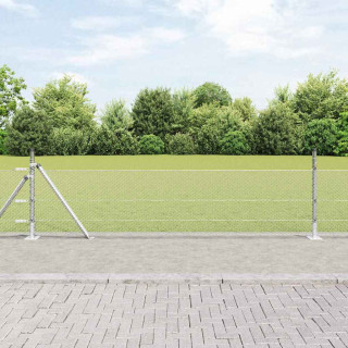 Aed koos postidega Hõbedane 0.4 x 50 m PVC kaetud teras