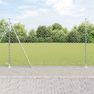 Ahela link aed postidega Hõbedane 1.5 x 10 m Teras