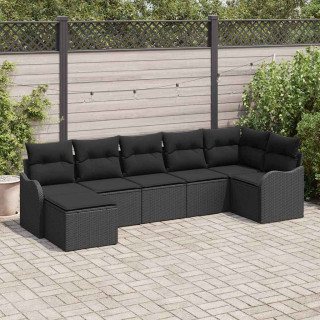 Aia Diivanikomplekt padjaga 7 pcs Must Polürooster