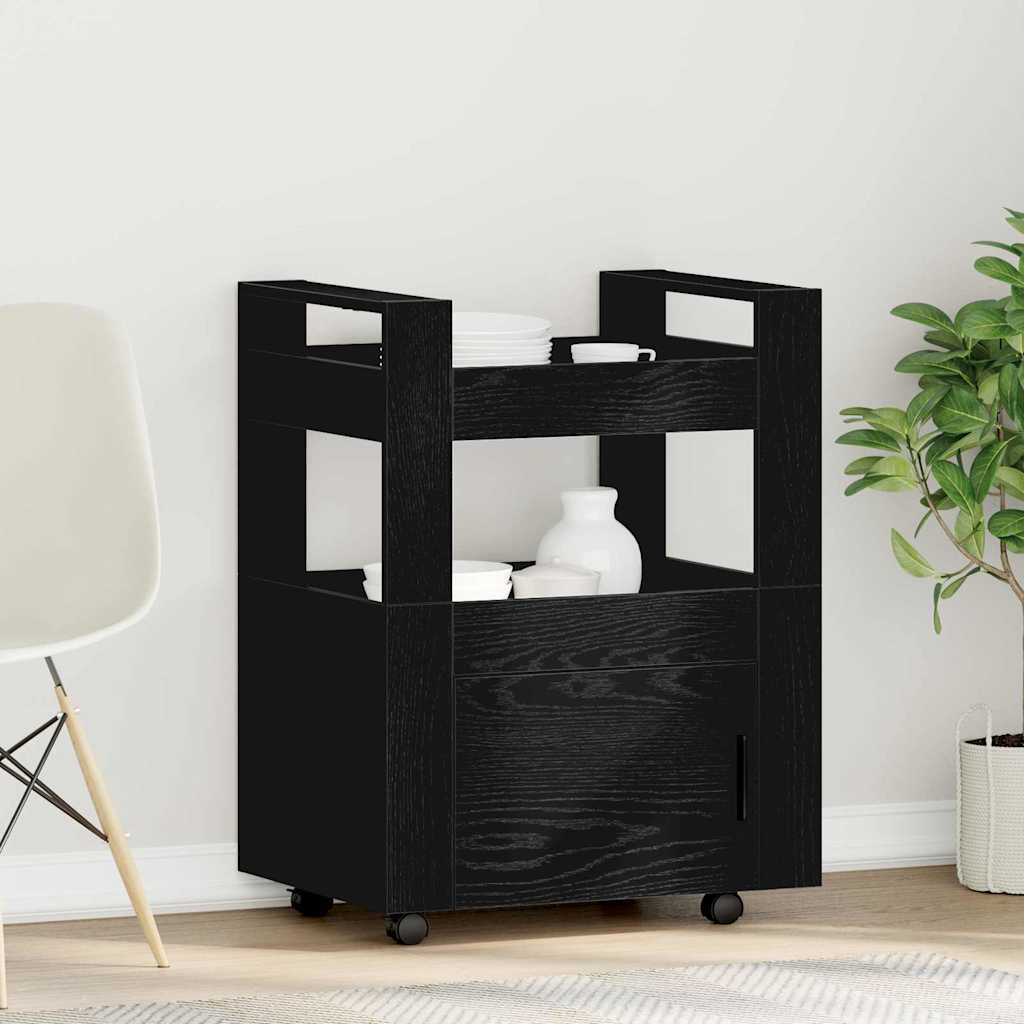 Кухонная тележка Черный Дуб 60x45x80 см Деревокомпозит