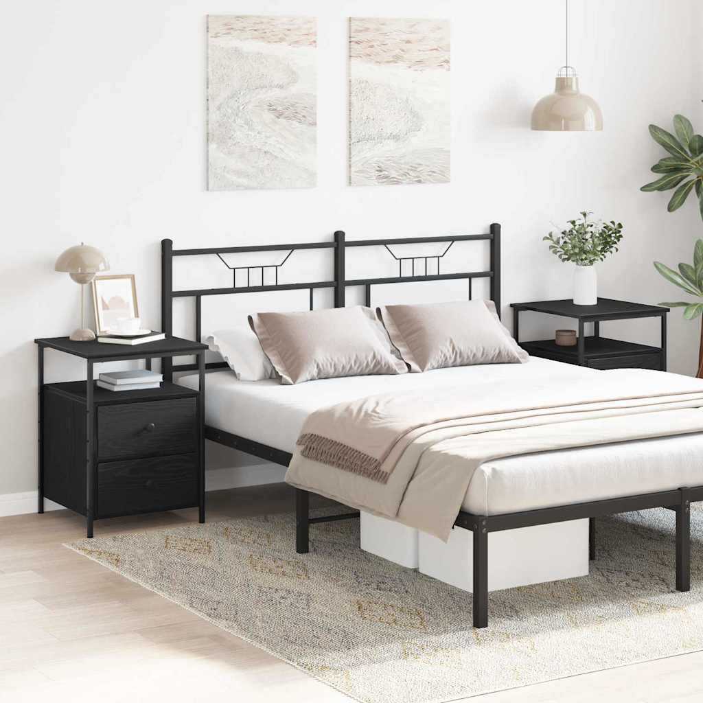 Тумбочки прикроватные 2 шт Черный дуб 44x45x60 см Деревокомпозит