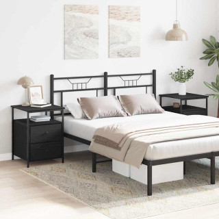 Тумбочки прикроватные 2 шт Черный дуб 44x45x60 см Деревокомпозит