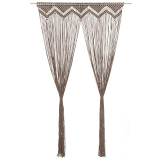 Макраме-занавес, коричневато-серый, 140 x 240 см, хлопок