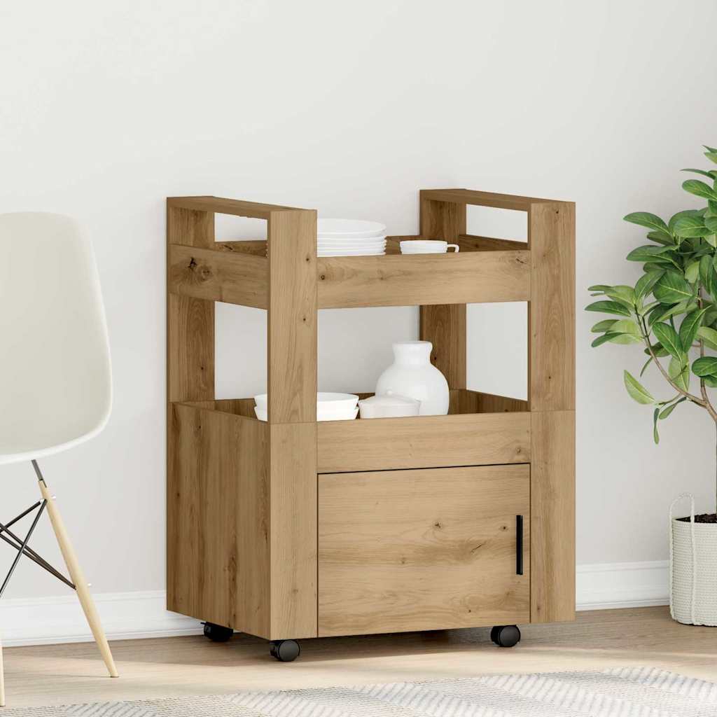 Кухонный столик-тележка Artisan Tamme 60x45x80 см, искусственное дерево