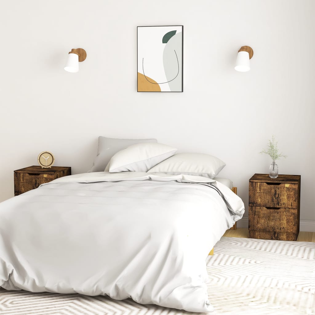 Прикроватные тумбочки 2 шт., дымчатый дуб, 40 x 40 x 50 см, искусственное дерево