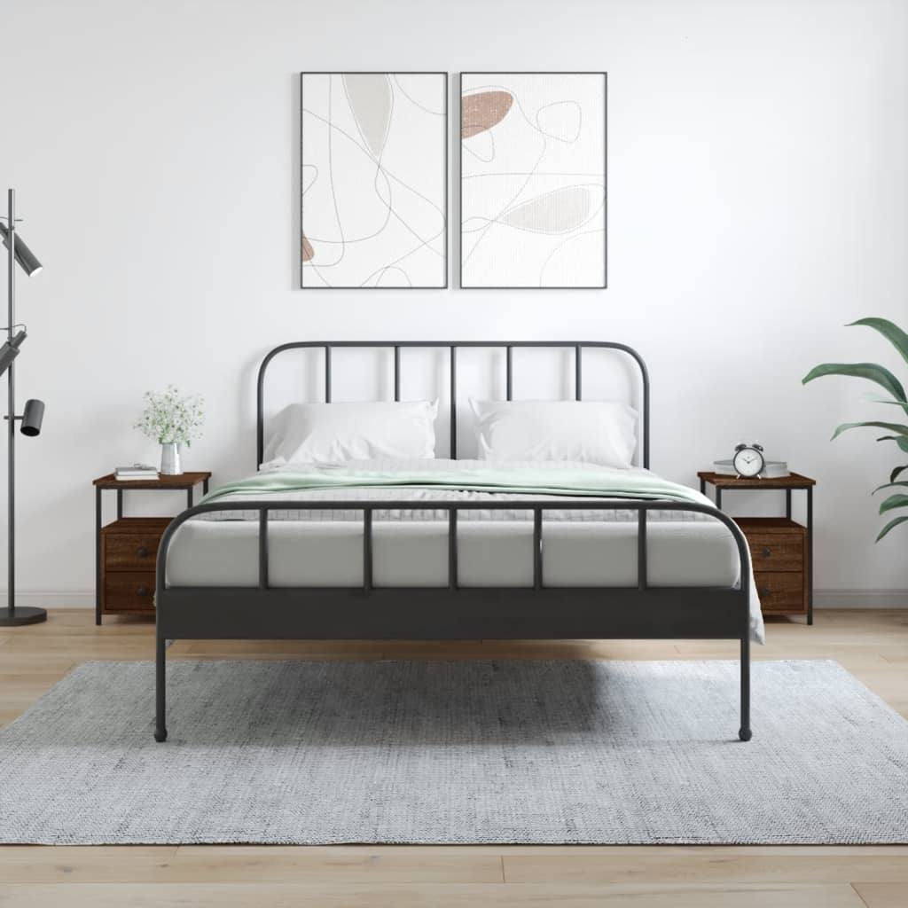 Прикроватные тумбочки 2 шт, коричневый дуб, 34x35,5x50 см, искусственное дерево