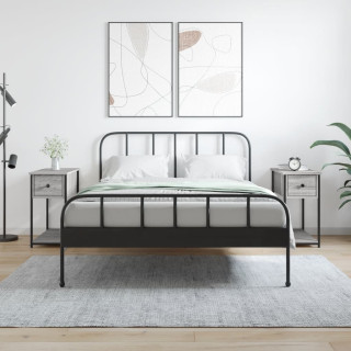 Тумбочки прикроватные 2 шт, серый дуб Сонома, 30 x 60 x 60 см, искусственное дерево