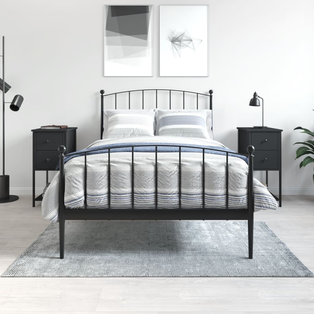 Прикроватные тумбочки 2 шт, черные, 32 x 42 x 70 см, искусственное дерево