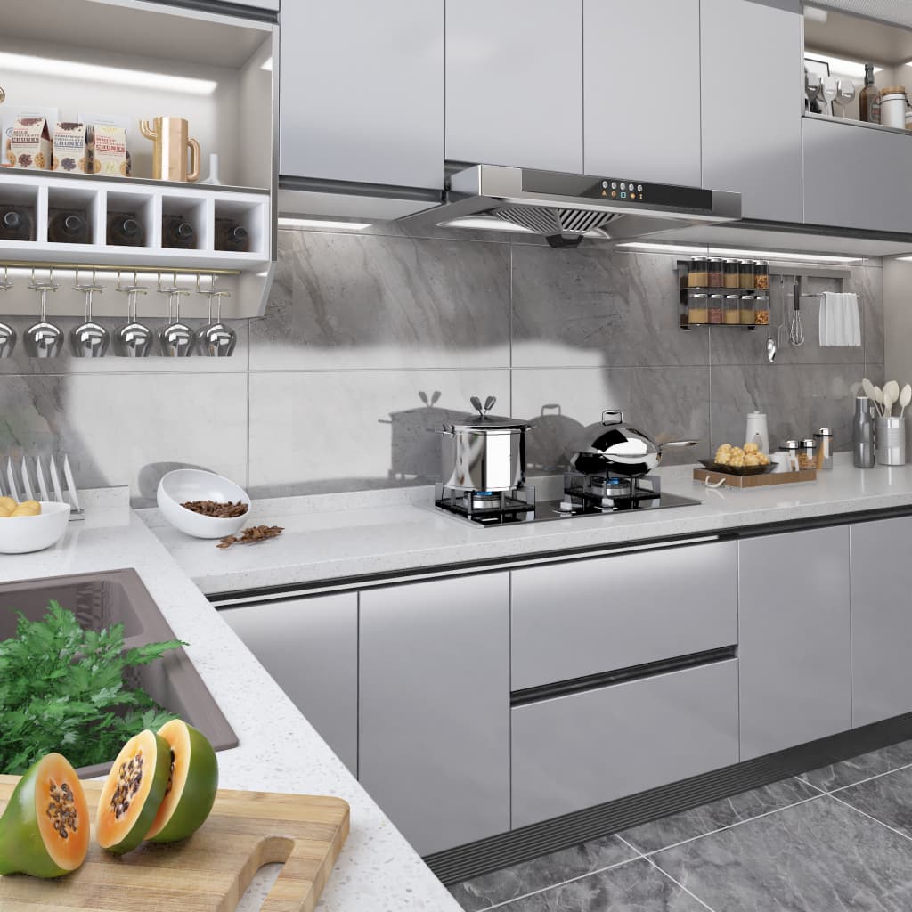 iseliimuv mööblikile, kõrgläikega hõbedane, 500 x 90 cm, PVC