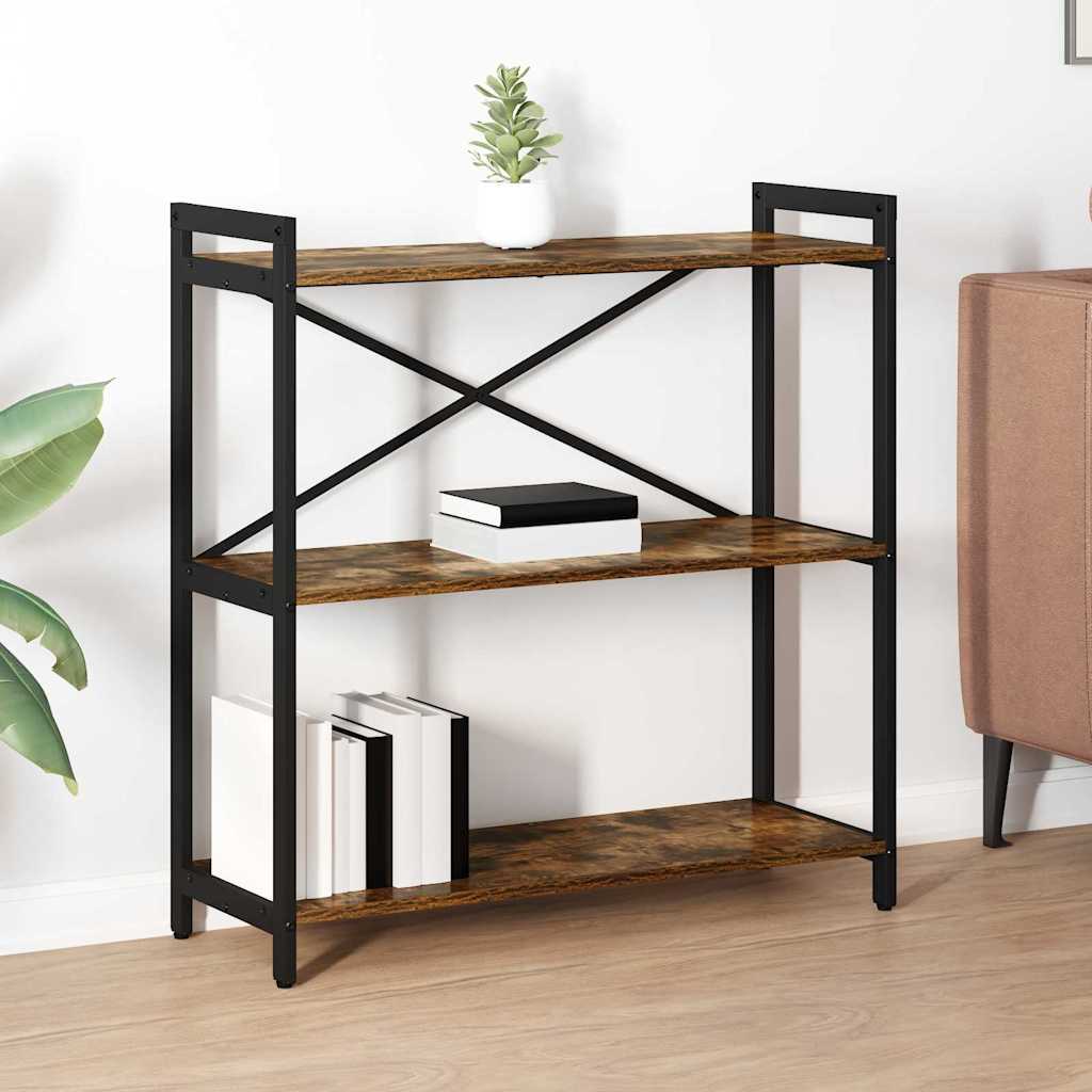 Raamatukapp Suitsutatud tamm 80 x 30 x 83 cm Tehispuit