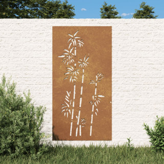 украшение для садовой стены, 105x55 см, сталь Corten, дизайн из бамбука