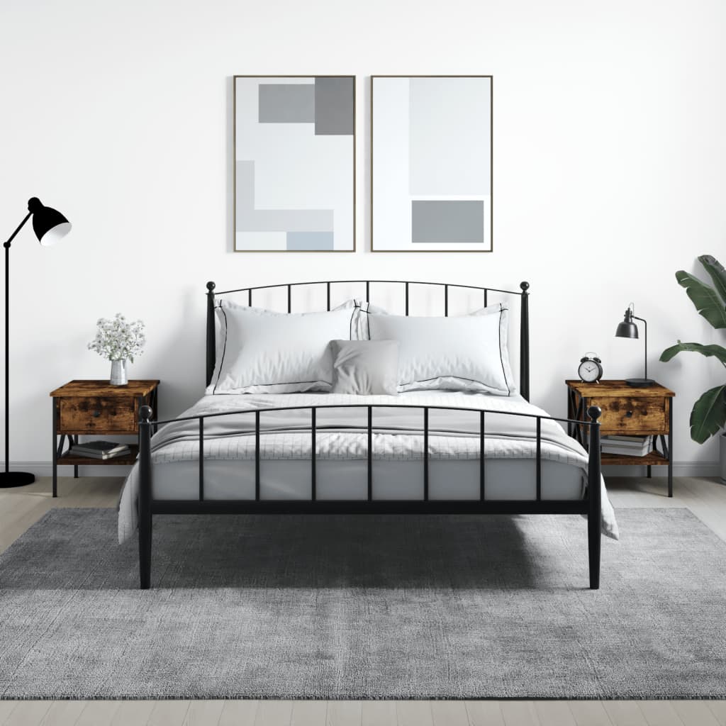 Прикроватные тумбочки 2 шт., дымчатый дуб, 40 x 42 x 45 см, искусственное дерево