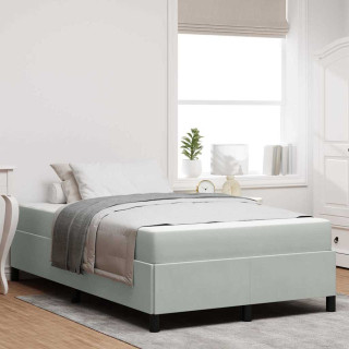 Voodi raam Valge ja Helehall ja Valge 120 x 200 cm Samet