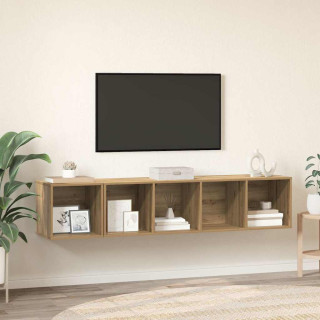 TV kapi komplekt 2 pcs käsitöötamm 37 x 37 x 142.5 cm Tehispuit