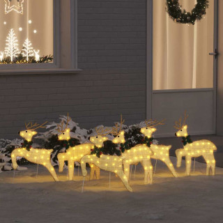 LED Puhlid 6 pcs Kuldne 45 x 19 x 65 cm kangas