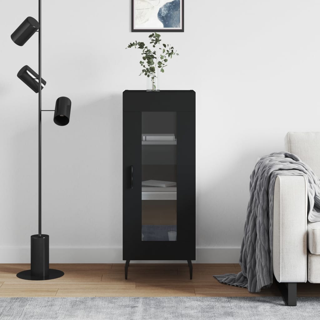 Буфет, черный, 34,5 x 34 x 90 см, искусственное дерево