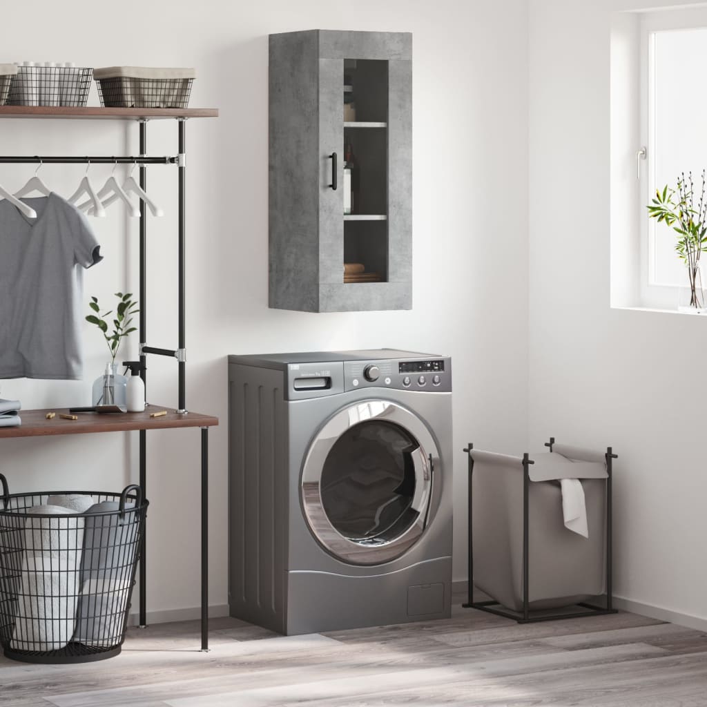 настенный шкаф, бетонно-серый, 34,5 x 34 x 90 см