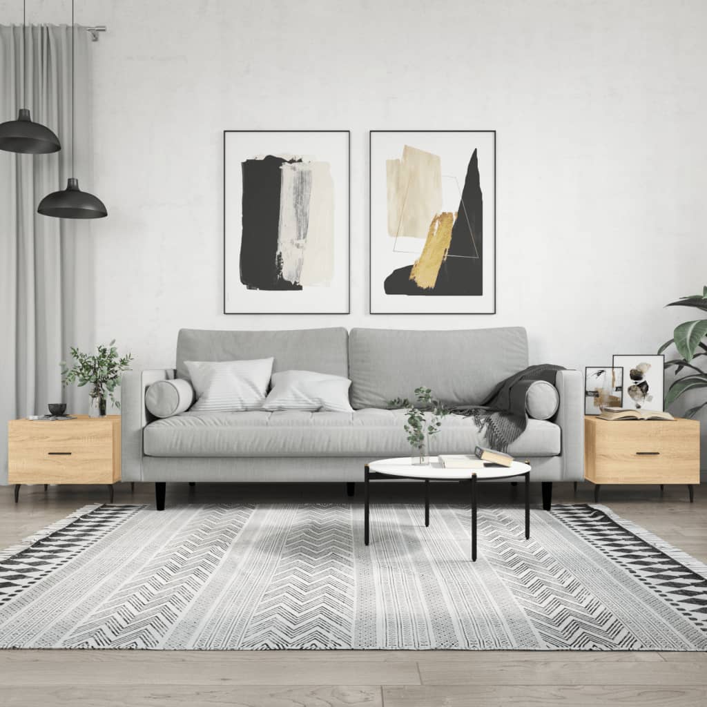 Кофейные столики, 2 шт, дуб сонома, 50 x 50 x 40 см, ДСП