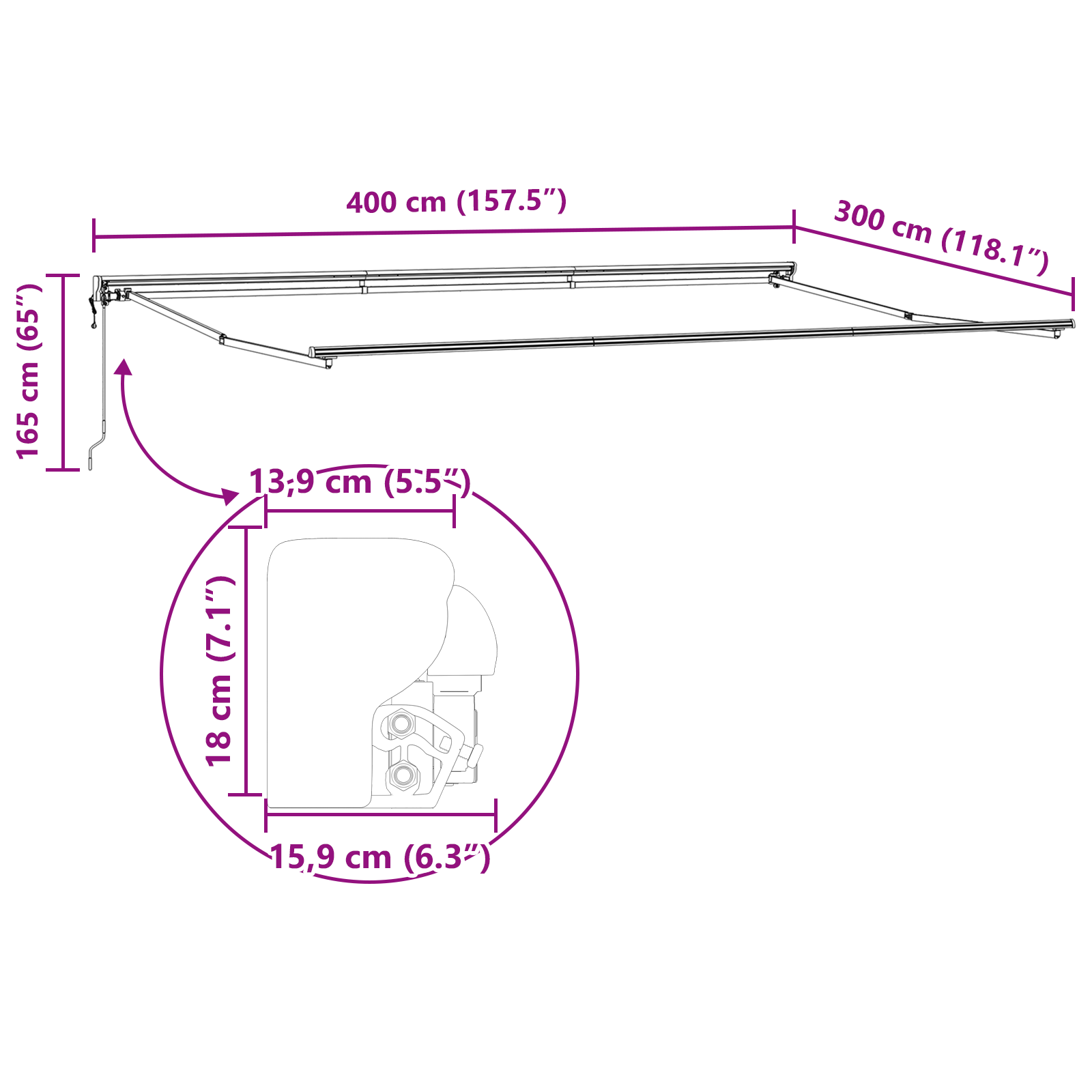 Käigukohandatav varikatus kollane ja oranž 400 × 350 cm kangas