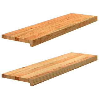 Подоконники 2 шт., светло-коричневые, 90 x 25 x 2 см, прочная дубовая древесина