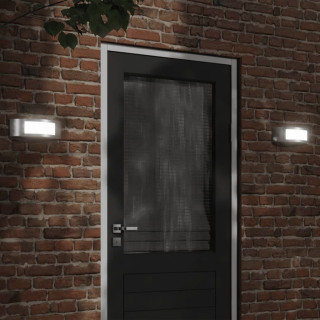 Уличные настенные светильники 2 шт, серебристые, нержавеющая сталь