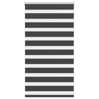 Полосатая рулонная штора черная 80x100 см, ширина ткани 75,9 см, полиэстер