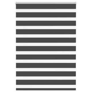 Полосатая рулонная штора черная 115x100 см, ширина ткани 110,9 см, полиэстер