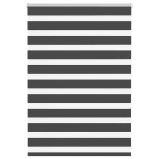 Полосатая рулонная штора черная 105x100 см, ширина ткани 100,9 см, полиэстер