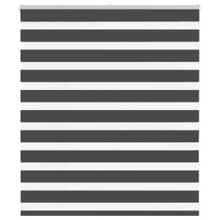 Полосатая рулонная штора черная 130x100 см, ширина ткани 125,9 см, полиэстер