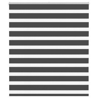 Полосатая рулонная штора черная 135x100 см, ширина ткани 130,9 см, полиэстер